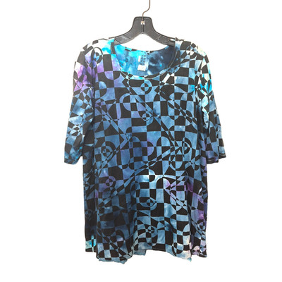 Heyne Bogut Tie Dye Mesh Back Pullover Top sz Large (3) made in USA