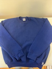 Vintage Russell Athletic Youth Medium Made In USA Blue Crew Neck Sweat Shirt