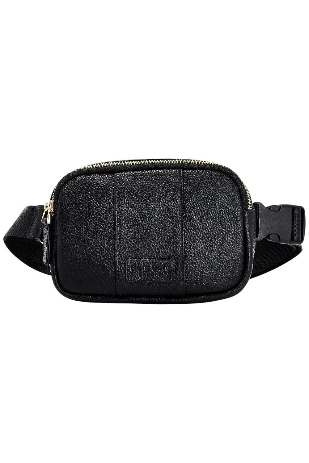 Pom Pom London Leather Barnes Belt Bag Black