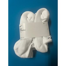 Nike Women's Performance Dri Fit No Show Cotton Cushioned Socks White M New