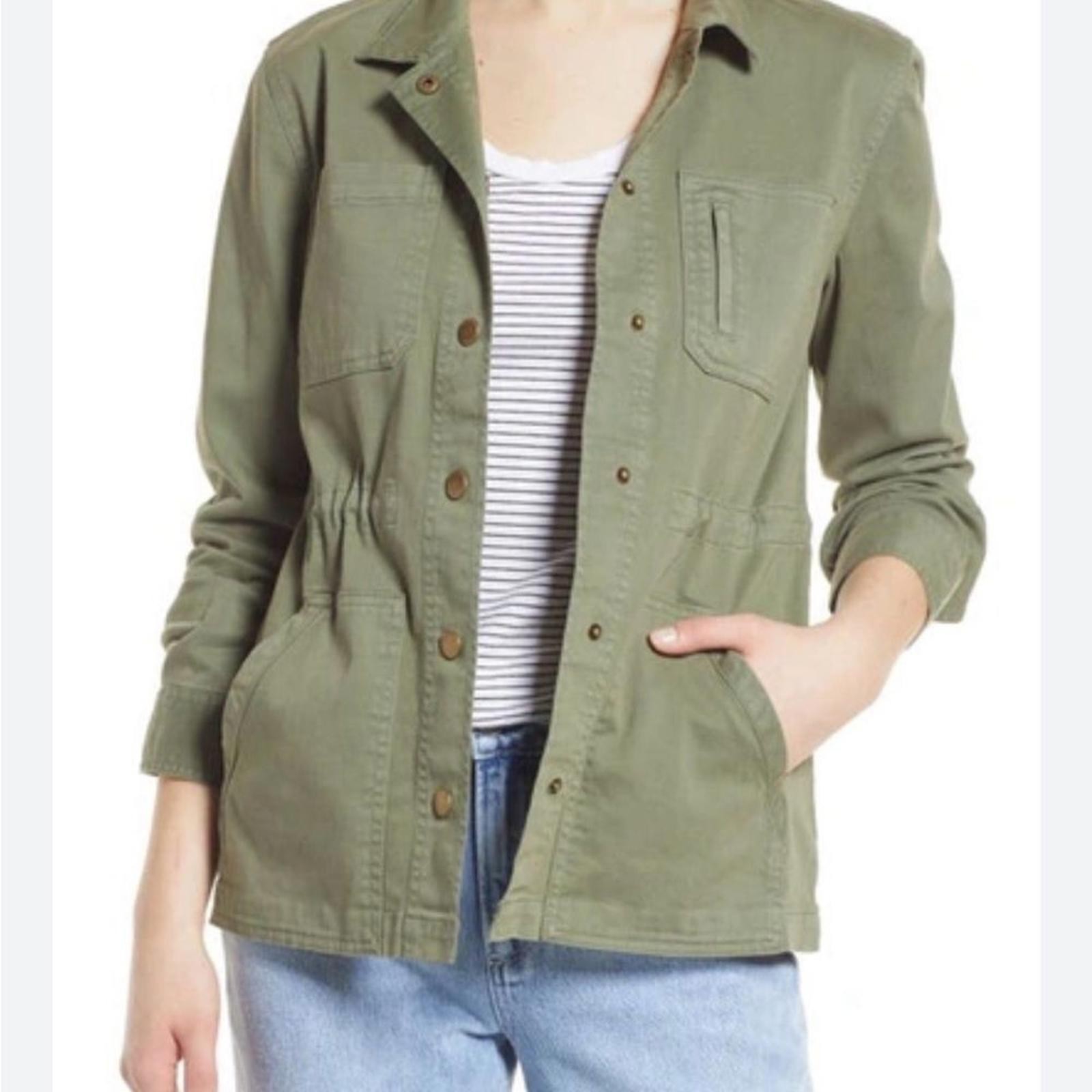 Caslon Olive Utility Jacket Women's S Nordstrom Multiple Pockets