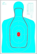 Action Target B-27E and FBI Q Combination Target, 100 Pack, Blue/Red, RC-B27E-Q