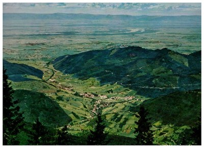 Ansichtskarte AK Schwarzwald Blick vom Belchen Original gelaufen Porto von 1969