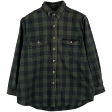 Used FIELD and STREAM Buffalo Check Long-Sleeve Heavy Flannel Check Shirt Me...