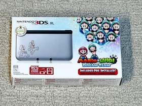Nintendo 3DS XL - Silver Mario & Luigi Dream Team Edition - Complete CIB Console