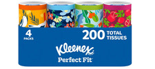 Kleenex Perfect Fit Facial Tissues, 4 Cannisters, 50 Tissues per Can, 2-Ply 200