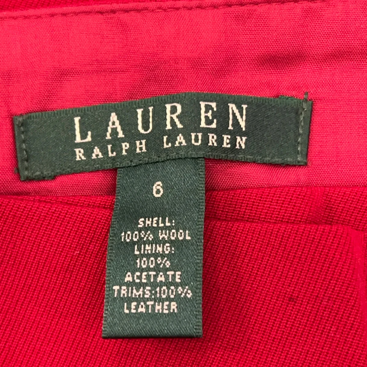 Lauren Ralph Lauren, Wickelrock, Größe: S, Rot, Acetat/Leder/Wolle #JJP