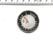 2000 QE II MILLENNIUM GENUINE 92.50% SILVER GOLD HIGHLIGHT PROOF £5 COIN (809)