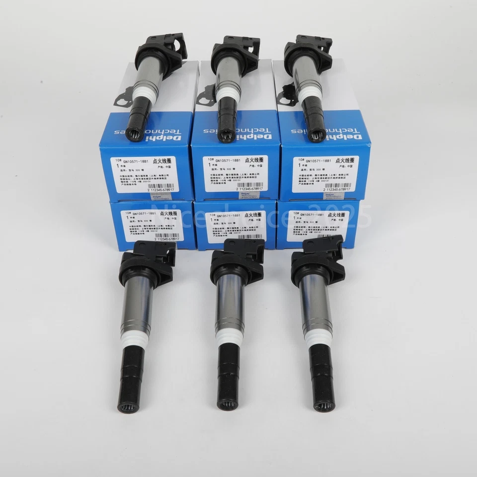 6PCS Delphi Ignition Coil Fit For BMW 328i650i 550i M6 750i 12138616153 GN10571 Foto 3 de 4