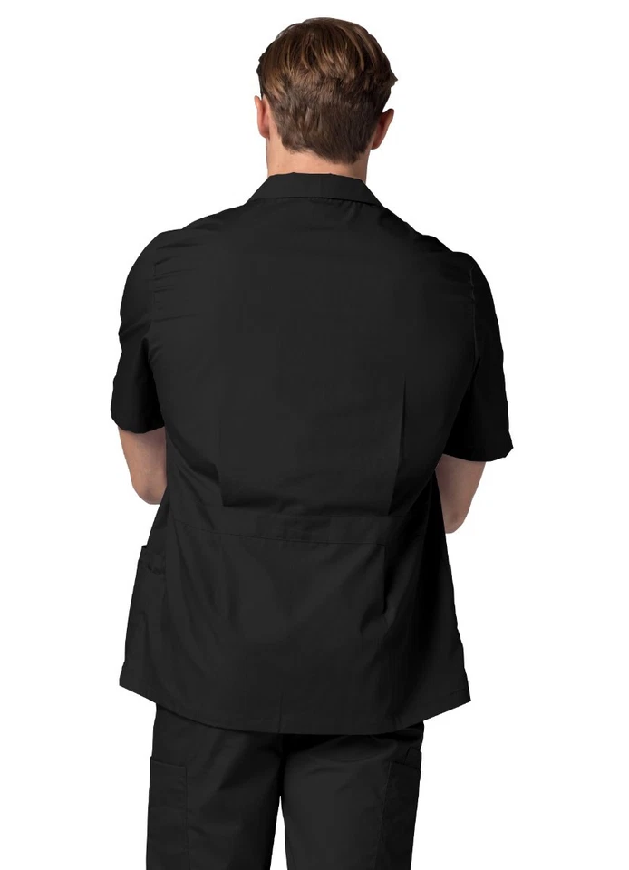 Adar Men Short Sleeve Medical Scrub Doctor Nursing Front Zipper Scrub Jacket - Image 2 of 4