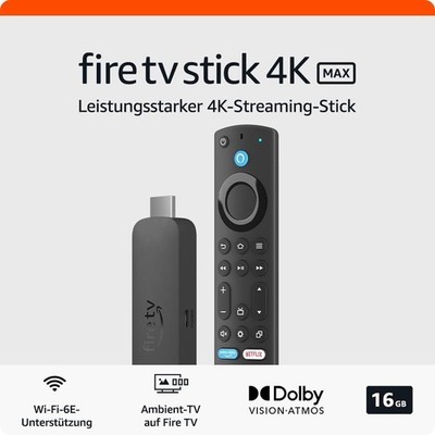 Amazon Fire TV Stick 4K Max, unterstützt Streaming über Wi-Fi 6E, Ambient-TV