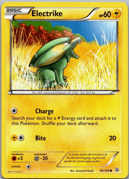 Pokemon,  Electrike - 59/160 - Primal Clash - NM/M