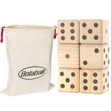 Bolaball 3.5" Giant Wooden Yard Dice Set  Durable Outdoor Fun Game