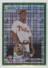 2010 Bowman Chrome Prospects Retail Green X-Fractor Yohan Flande #BCP139 0q3