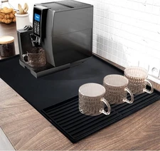 Heat Resistant Non-Slip Silicone Coffee Bar Mat for Countertop Espresso Machine