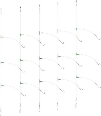 Angelhaken Flapper Rig 5 Stück Meeresangeln Flunder Whiting Größe 2/0 Luroad