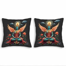 Set of 2 18x18in Throw Pillow Covers - Vibrant Floral Design for Couch Bed