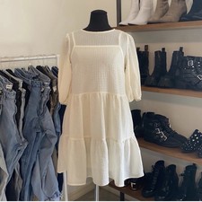 H M Cream Mini Dress With Slip Size XS