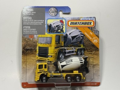 Matchbox Working Rigs Cement King HD Diecast Cement Mixer Yellow Black White Toy