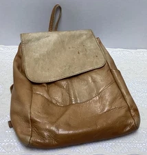 VTG Hobo International Brown Leather Y2K Backpack Bag  FABULOUSLY WORN…CLEAN INS