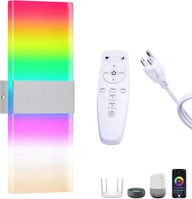 Smart Wall Sconces,Led Wall Lights Works with Alexa,App,Remote Control,Bedroom L