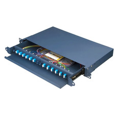 12 Port 24 Cores Drawer Type Fiber Optic Terminal Box LC Pigtails Patch Panel
