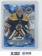 2021-22 Upper Deck Ice Premieres Rookie Jeremy Swayman /249 #232 Boston Bruins
