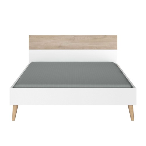 Cama Osaka Dormitorio Matrimonio Estilo Nórdico Color Roble Japonés y Blanco 13 - Imagen 4 de 9