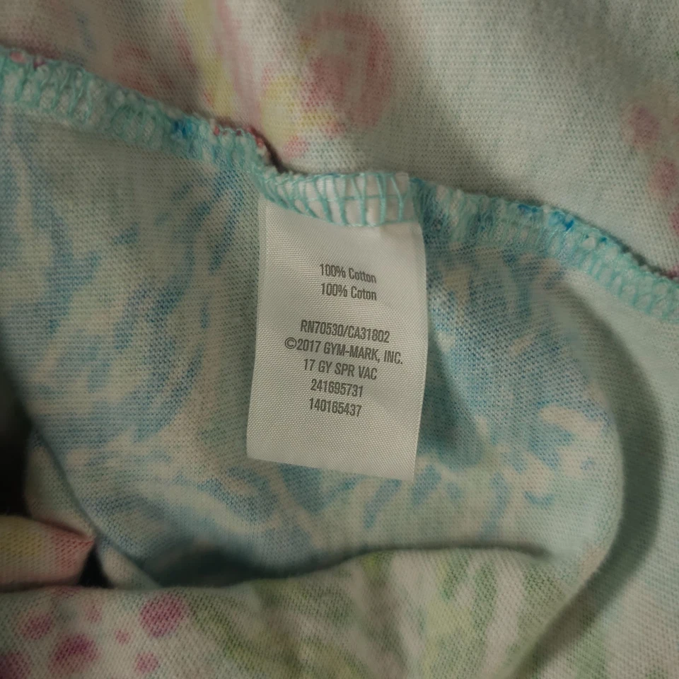 Camisa Gymboree Mix N Match Niñas Pequeña 5-6 Azul Verde Floral Tropical Cuello Redondo Foto 4 de 4