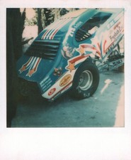 Old Vintage Photo COLOR POLAROID DRAG RACING NAVY PLYMOUTH DUSTER FUNNY CAR
