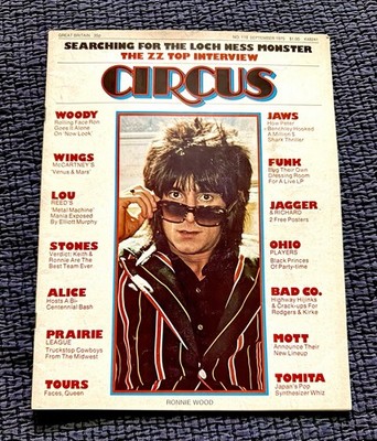 Circus Magazine No. 118 September 1975 Ronnie Wood Rolling Stones Faces ZZ Top