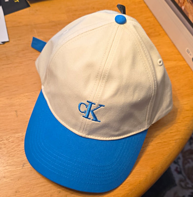 Calvin Klein CK Logo Adjustable Bone/Blue Men's Baseball Cap One Size