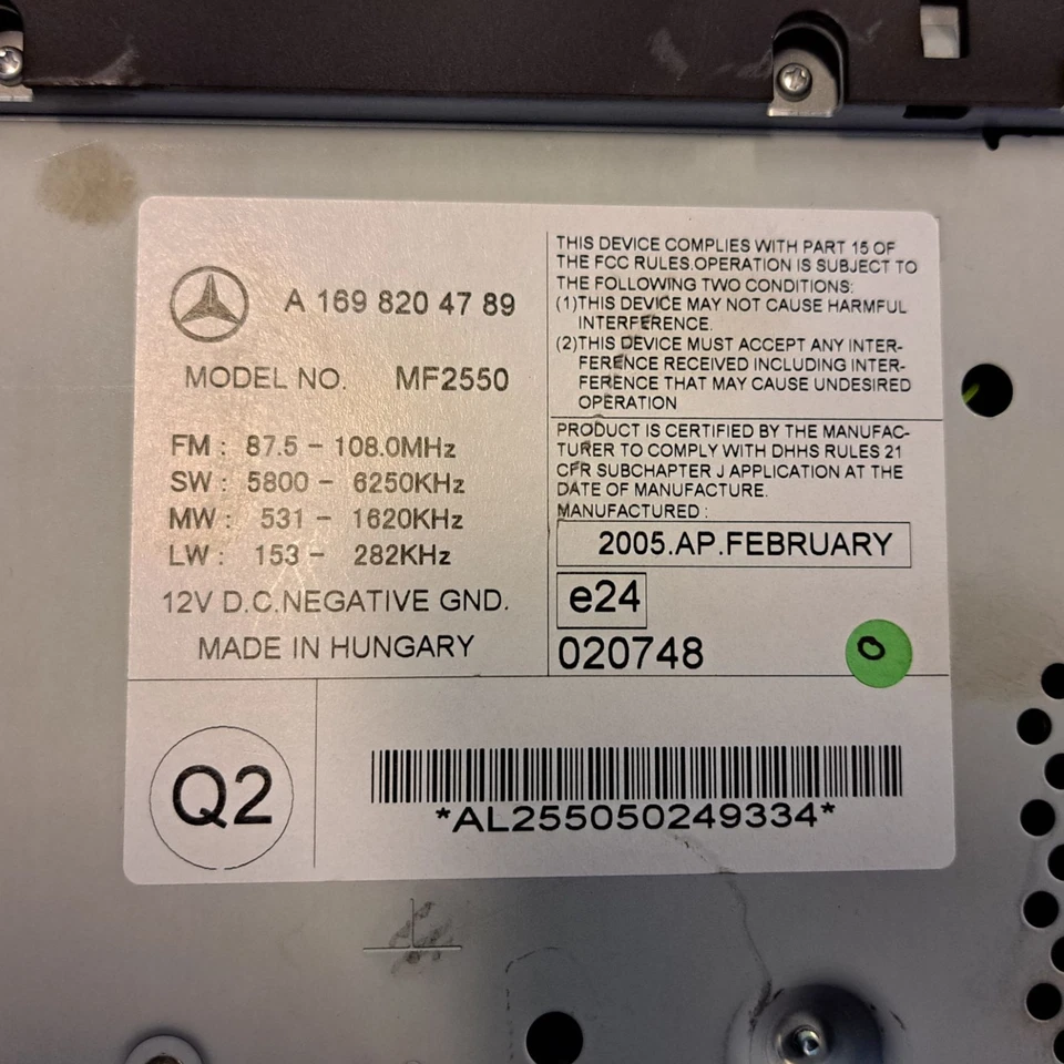 Mercedes-Benz A-Klasse W169 Radio A1698204789 - Bild 2 von 2