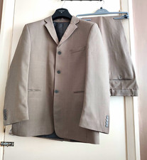 Equity Mens 2 Piece Suit Taupe Beige Light Brown Jacket 40R Trousers 32R Formal