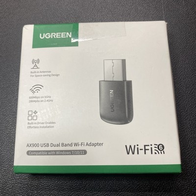 UGREEN AX900 WiFi 6 USB Adapter Dual Band 600Mbps for Windows 7 10 11 Plug &Play