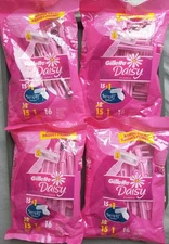 4 Bags Gillette Daisy Classic 16 Disposable Razors / Bag (64 Total)  New HTF