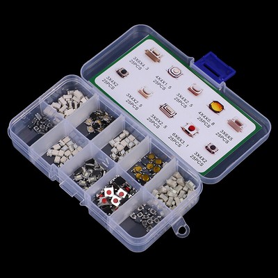 250Pcs 10 Types Tactile Push Button Switch Car Keys Button Touch Microswitc..hu