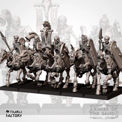 Armies of the Sand - Heavy Skeleton Cavalry x 5, Tomb Guards, Kings Horsemen