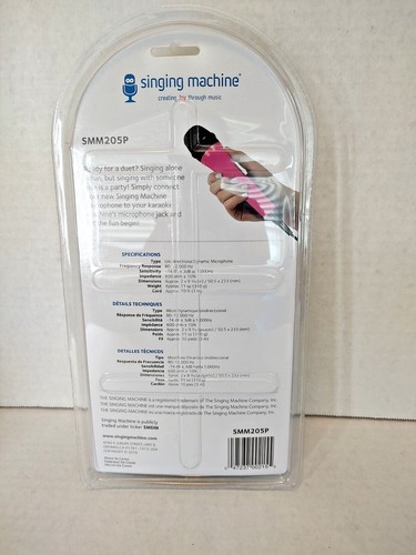Singing Machine NIP Pink Unidirectional Dynamic Microphone SMM205P 10 Foot Cord - Picture 3 of 4