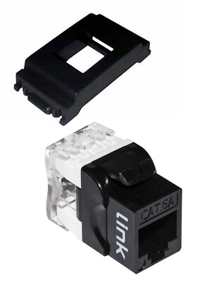 KEYSTONE UTP CAT 6A DATA NETWORK SOCKET (FRUIT + FRUIT) FOR VIMAR IDEA BLACK