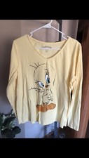 Women's Looney Tunes Long Sleeve Pajama Top size XL EUC