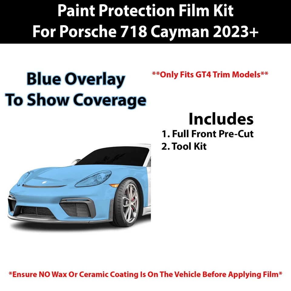 Sutiã transparente pré-cortado proteção de pintura kit PPF para Porsche 718 Cayman (GT4) 2023+ - Imagem 2 de 4