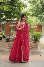 Faux Blooming Gown with Rich Sequins Embroidered work