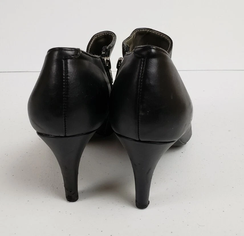 Botines Style Co Tacón 3 pulgadas Cuero Negro Mujer Talla 9M Foto 3 de 4