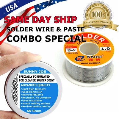 COMBO Soldering Flux Paste Solder Wire Welding Rosin Grease Cream Phone PC