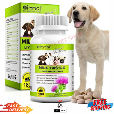 Liver & Kidney Detox Supplement Milk Thistle for Dogs Organic & Omega 3 Ct 180