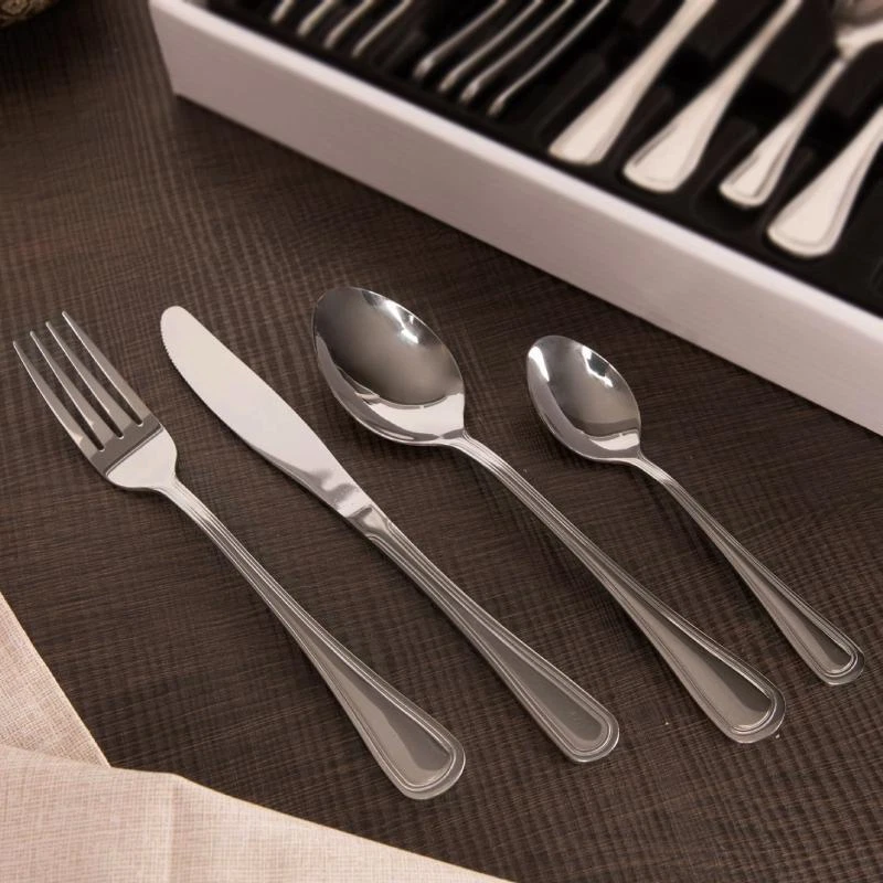 Set posate 24 pezzi servizio acciaio inox inossidabile classico per 6 persone - Immagine 2 di 4