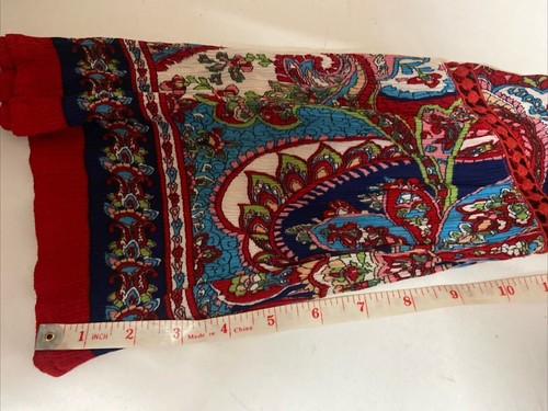 Patron Of Peace Red Floral/Heart Off The Shoulder Boho Top Floaty Size Small New - Picture 20 of 21