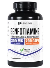 Benfotiamine 300mg 200 Veg Capsules Fat Soluble Thiamine Vitamin B1 HealthFare