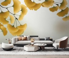 3D Gelbes Ginkgoblatt Q1812 Tapete Wandgemälde Fototapete Selbstklebend Kay